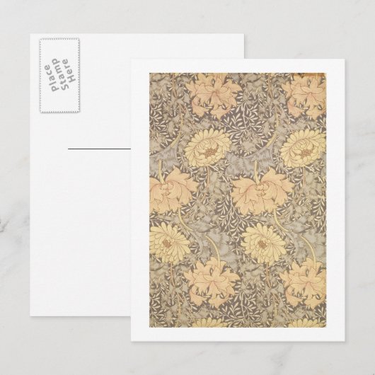 'Chrysanthemum' mapontwerp, 1876 Briefkaart (Voorkant / Achterkant)