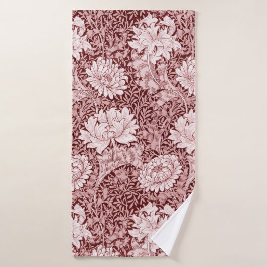 Chrysanthemum Maroon, William Morris Badhanddoek (Badhanddoek)