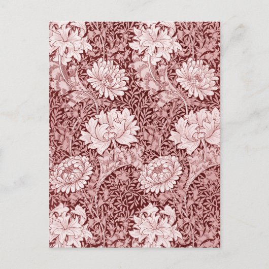 Chrysanthemum Maroon, William Morris Briefkaart (Voorkant)