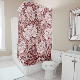 Chrysanthemum Maroon, William Morris Douchegordijn