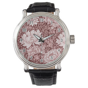 Chrysanthemum Maroon, William Morris Horloge