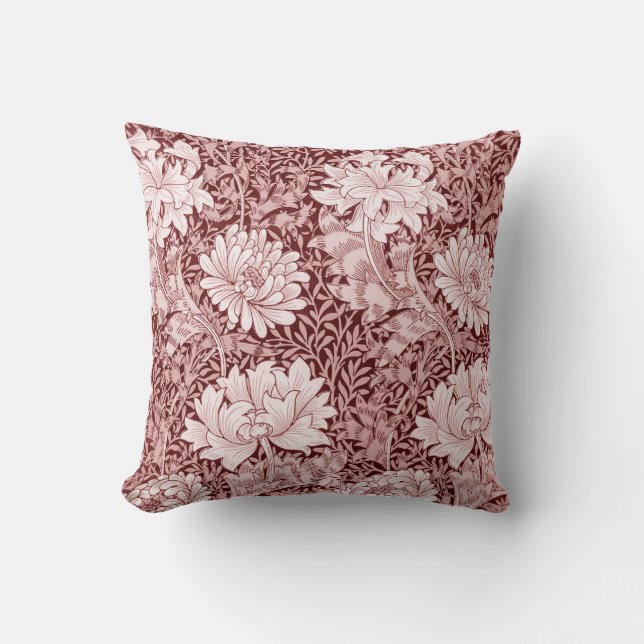 Chrysanthemum Maroon, William Morris Kussen (Voorkant)
