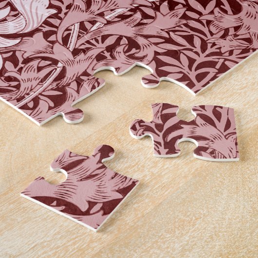 Chrysanthemum Maroon, William Morris Legpuzzel (Zijkant)