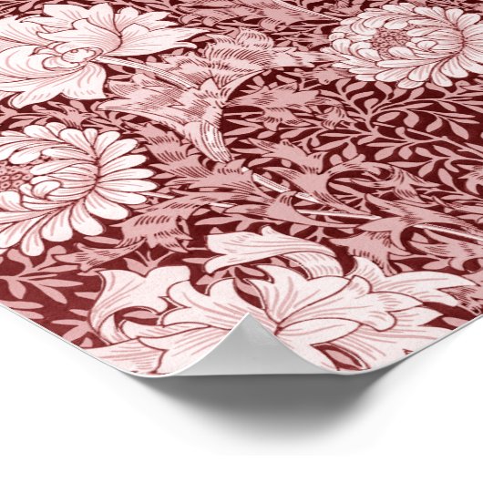 Chrysanthemum Maroon, William Morris Poster (Hoek)