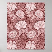 Chrysanthemum Maroon, William Morris Poster (Voorkant)