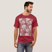 Chrysanthemum Maroon, William Morris T-shirt (Voorkant volledig)