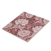 Chrysanthemum Maroon, William Morris Tegeltje (Zijkant)
