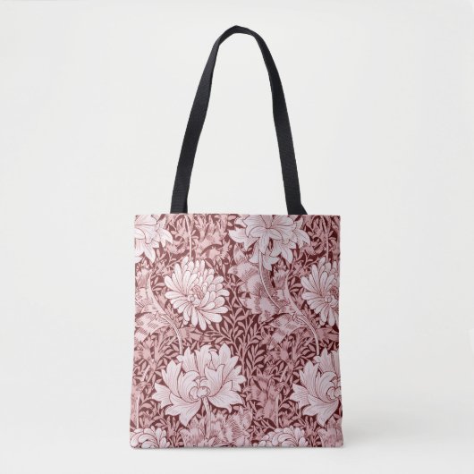 Chrysanthemum Maroon, William Morris Tote Bag (Voorkant)