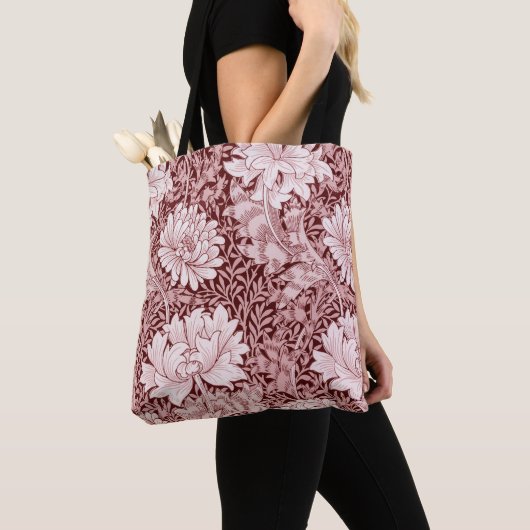 Chrysanthemum Maroon, William Morris Tote Bag (Dichtbij)