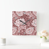 Chrysanthemum Maroon, William Morris Vierkante Klok (Huis)