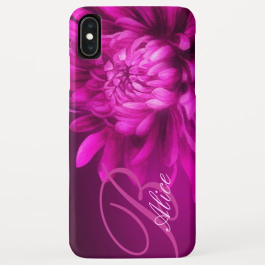 Chrysanthemum mauve aangepaste iPhone case (Achterkant)