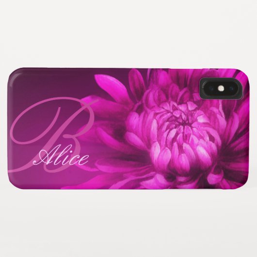 Chrysanthemum mauve aangepaste iPhone case (Achterkant (horizontaal))