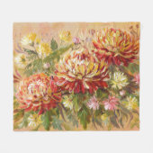 Chrysanthemum Meadow: acryl handschilderij. Fleece Deken (Voorkant (Horizontaal))