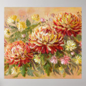 Chrysanthemum Meadow: acryl handschilderij. Poster (Voorkant)