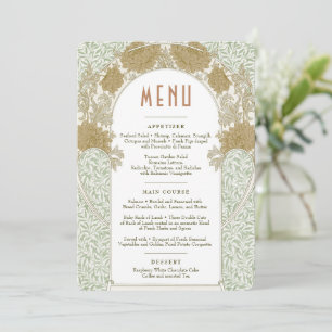 Chrysanthemum Menu Huwelijk Vintage Art Nouveau Ui Kaart