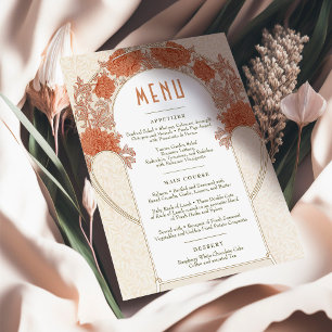 Chrysanthemum Menu Weddenschap Art Nieuw Kaart