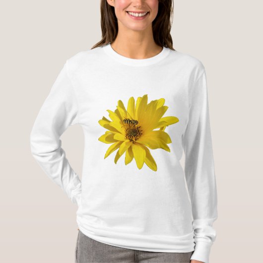 Chrysanthemum met Hover Fly T-shirt (Voorkant)