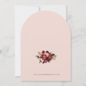 Chrysanthemum monogram op Blush Roos Kaart (Achterkant)