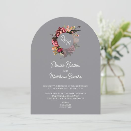 Chrysanthemum monogram op gebeitelde steen kaart (Staand voorkant)