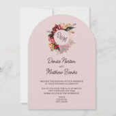 Chrysanthemum Monogram op Mauve Chalk Kaart (Voorkant)