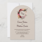 Chrysanthemum Monogram op Perfect Bleek Kaart (Voorkant)