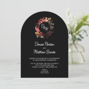 Chrysanthemum Monogram op True Black Kaart