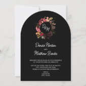Chrysanthemum Monogram op True Black Kaart (Voorkant)