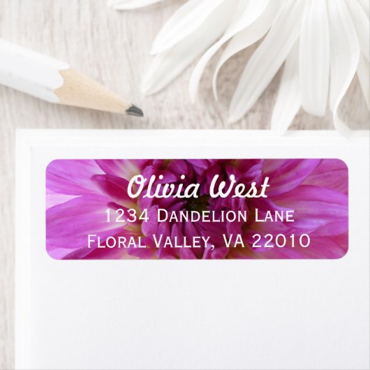 Chrysanthemum "Mum" Adresetiketten Etiket (Insitu)