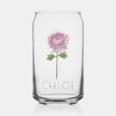 CHRYSANTHEMUM November Geboorte Bloem Aangepaste N Blikvorm Glas (Voorkant)