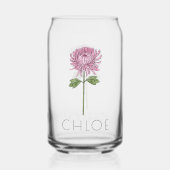CHRYSANTHEMUM November Geboorte Bloem Aangepaste N Blikvorm Glas (Achterkant)