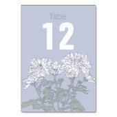 Chrysanthemum-nummers voor witte bloembruiloft kaart (Achterkant)