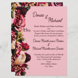 Chrysanthemum op amandelbloesem roze kaart