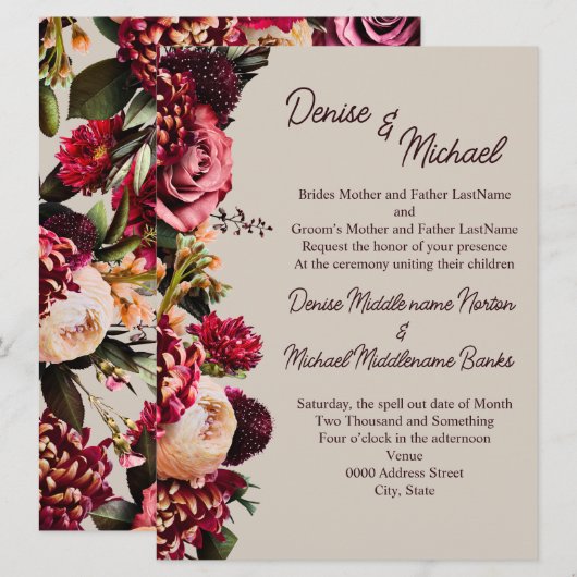 Chrysanthemum op Doodsbleek Kaart (Voorkant / Achterkant)