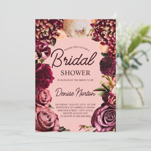 Chrysanthemum op Gossamer Roze Vrijgezellenfeest Kaart (Staand voorkant)