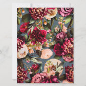 Chrysanthemum op Midnight Blauwgroen Kaart (Achterkant)