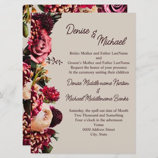 Chrysanthemum op Perfectly Pale Kaart (Voorkant / Achterkant)