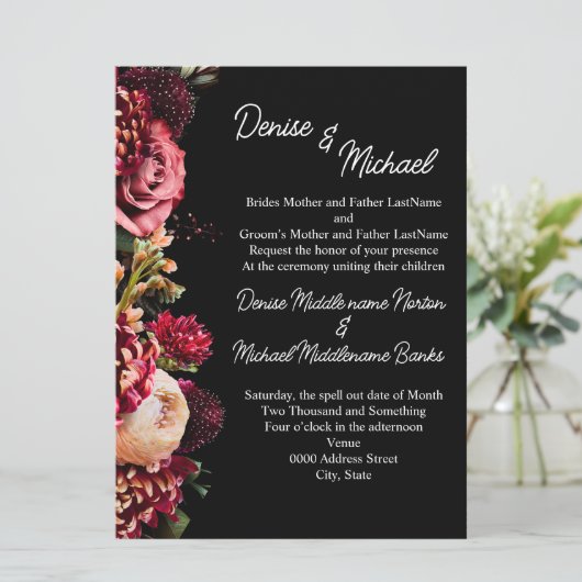 Chrysanthemum op Sneeuwwitje Kaart (Staand voorkant)