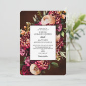 Chrysanthemum op uitnodiging voor een wijnbruiloft (Staand voorkant)