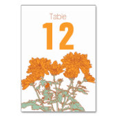 Chrysanthemum oranje bloembruttafels kaart (Achterkant)