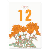Chrysanthemum oranje bloembruttafels kaart (Voorkant)