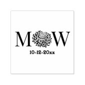 Chrysanthemum Paar Trouwen 2 Initiaal DT Monogram Zelfinktende Stempel (Design)