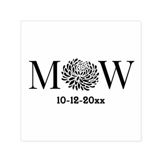 Chrysanthemum Paar Trouwen 2 Initiaal DT Monogram Zelfinktende Stempel (Design)