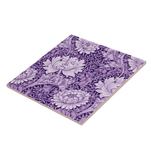 Chrysanthemum Paars, William Morris Tegeltje (Zijkant)