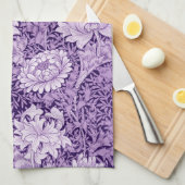 Chrysanthemum Paars, William Morris Theedoek (Quarter Fold)