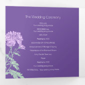 Chrysanthemum paarse bloemtekening drieluik programma (Binnenzijde eerst)