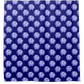 Chrysanthemum Pattern - Dark Navy Blue Douchegordijn (Voorkant)