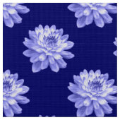 Chrysanthemum Pattern - Deep Navy Blue Stof (Close Up)