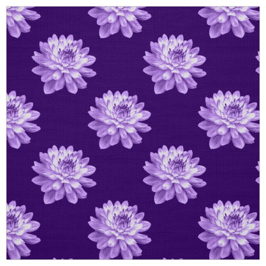 Chrysanthemum Pattern - Deep Paars Stof (Swatch)