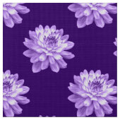 Chrysanthemum Pattern - Deep Paars Stof (Close Up)
