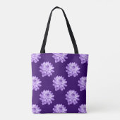 Chrysanthemum Pattern - Deep Paars Tote Bag (Achterkant)